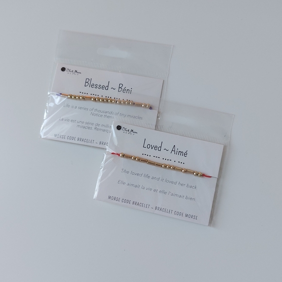 NWT | 2 pack BLUE MOON BEADS MORSE CODE BRACELETS - Picture 2 of 4